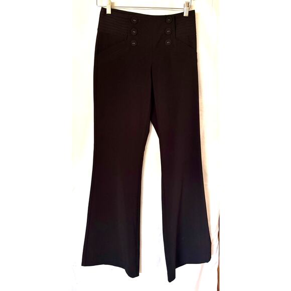 Cache Black Pant 3" Wide Self Belt Waist Wide Leg Sailor Style NWT $128 - Picture 4 of 9